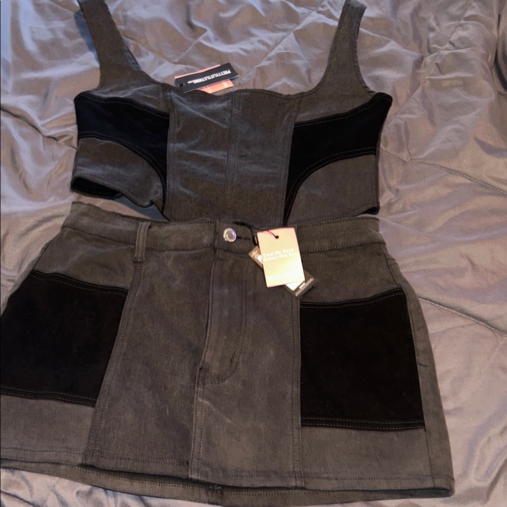 PrettyLittleThing Charcoal Two-Piece Set